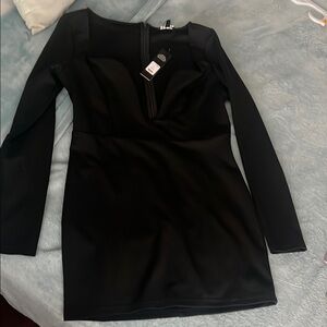 Elegant Black Long Sleeve Dress